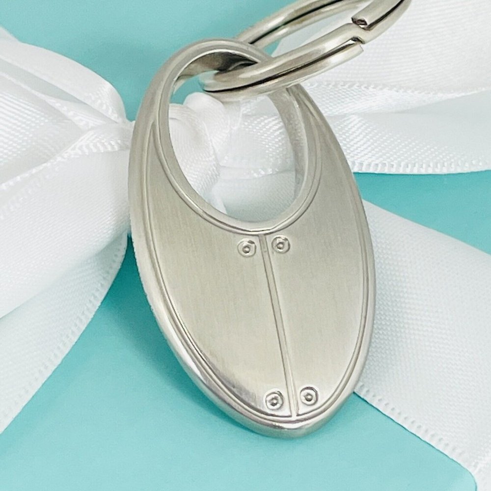 Tiffany Streamerica Keyring in Sterling Silver a& Stainless Steel Stream America